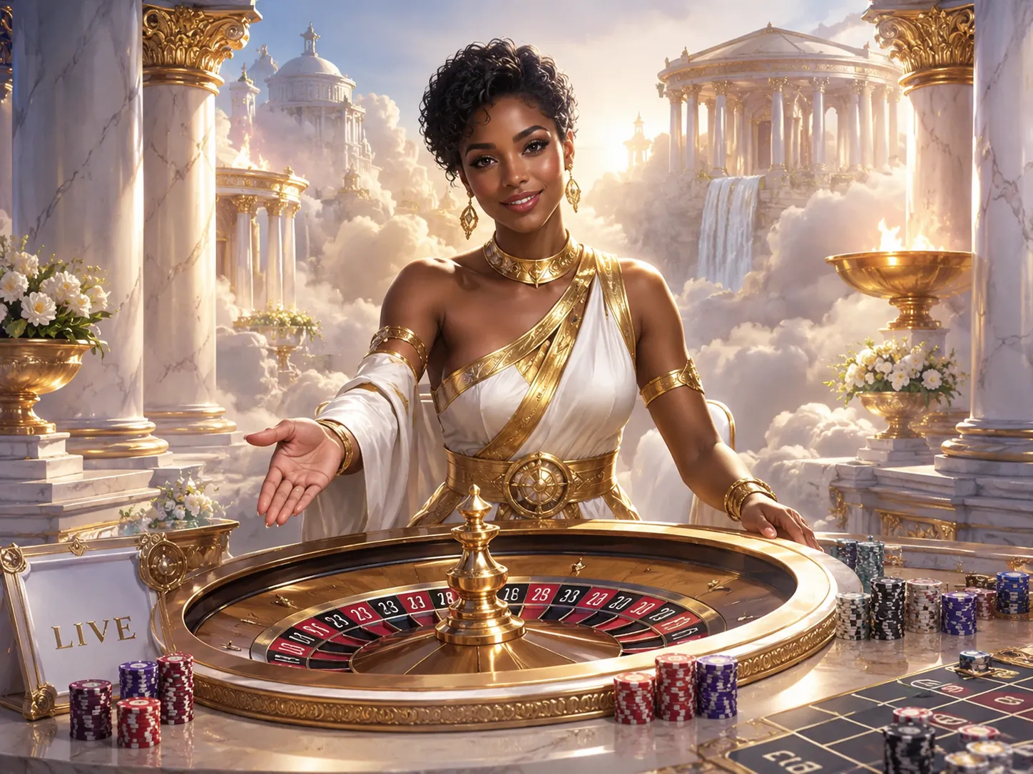 Cazeus live dealer hosting a roulette table